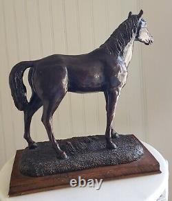 Vintage BRONZE Heredities Genesis Fine Arts Limited Edition Horse Wooden Base