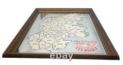 Vintage Baileys Irish Cream Mirror Map of Ireland Bar Sign 1977 Man Cave 23x19