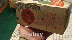 Vintage CHRISTMAS-candy filled Christmas Balls in box TIN EARLY made in Ireland