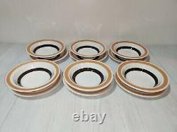 Vintage Carrigaline Pottery Ireland Country Cork Banded 6 Plates and Bowls