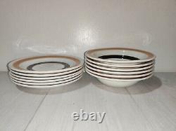 Vintage Carrigaline Pottery Ireland Country Cork Banded 6 Plates and Bowls