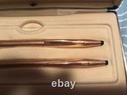 Vintage Cross 14k gold rolled pen and pencil set good condition made in ireland