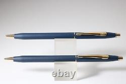 Vintage Cross Classic Century Satin Blue Ballpoint & Pencil, Cased