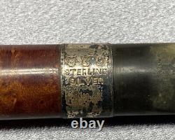 Vintage Dublin Ireland K&P Peterson Sterling Silver Smoking Tobacco Pipe #204