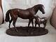 Vintage Genisis Fine Arts Horse And Colt Bronze Statue. Handmade In Ireland