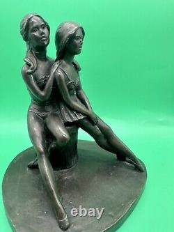 Vintage Jeanne Rynhart Bronze Sculpture Girls Ballerinas Dancers Limited /250