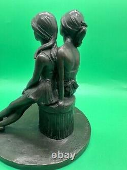 Vintage Jeanne Rynhart Bronze Sculpture Girls Ballerinas Dancers Limited /250