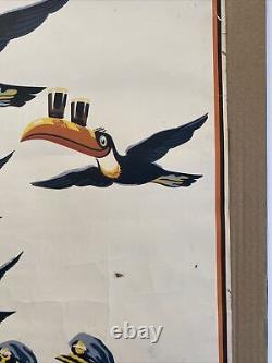 Vintage Lovely Day For A Guinness Irish Beer Toucan Fly Vintage Poster Read Desc