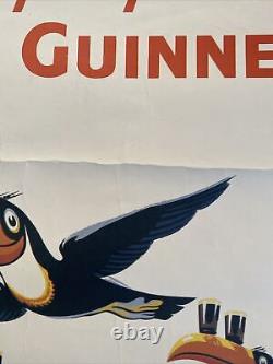 Vintage Lovely Day For A Guinness Irish Beer Toucan Fly Vintage Poster Read Desc