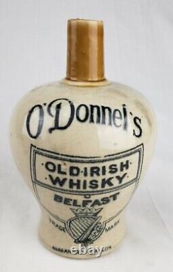 Vintage O'Donnel's Old Irish Whisky Belfast Ireland Stoneware Jug Advertising