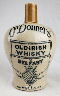 Vintage O'Donnel's Old Irish Whisky Belfast Ireland Stoneware Jug Advertising