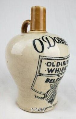 Vintage O'Donnel's Old Irish Whisky Belfast Ireland Stoneware Jug Advertising