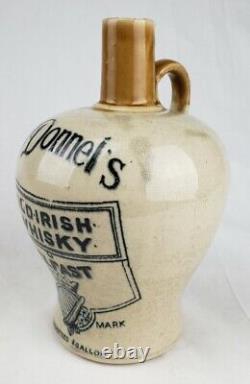 Vintage O'Donnel's Old Irish Whisky Belfast Ireland Stoneware Jug Advertising