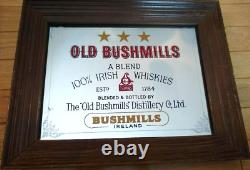 Vintage Old Bushmills 1784 Irish Whisky Bar Mirror Ireland