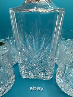 Vintage Shannon Crystal Designs Of Ireland 5 Piece Set Decanter Bourbon Scotch