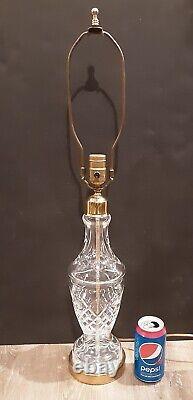 Vintage WATERFORD CRYSTAL Irish Cut Glass KILDARE Brass 28 Electric Table Lamp