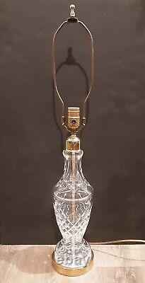 Vintage WATERFORD CRYSTAL Irish Cut Glass KILDARE Brass 28 Electric Table Lamp