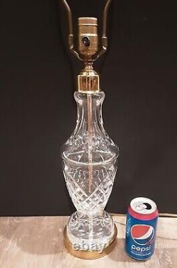 Vintage WATERFORD CRYSTAL Irish Cut Glass KILDARE Brass 28 Electric Table Lamp