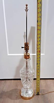 Vintage WATERFORD CRYSTAL Irish Cut Glass KILDARE Brass 28 Electric Table Lamp