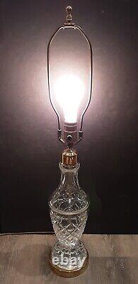 Vintage WATERFORD CRYSTAL Irish Cut Glass KILDARE Brass 28 Electric Table Lamp