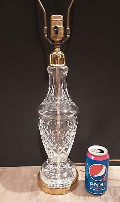 Vintage WATERFORD CRYSTAL Irish Cut Glass KILDARE Brass 28 Electric Table Lamp