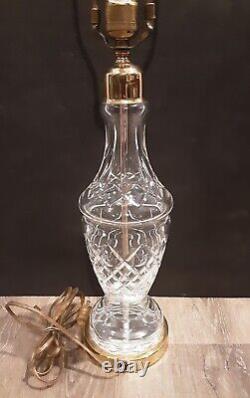 Vintage WATERFORD CRYSTAL Irish Cut Glass KILDARE Brass 28 Electric Table Lamp