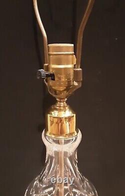 Vintage WATERFORD CRYSTAL Irish Cut Glass KILDARE Brass 28 Electric Table Lamp