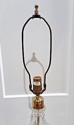 Vintage WATERFORD CRYSTAL Irish Cut Glass KILDARE Brass 28 Electric Table Lamp