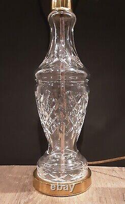 Vintage WATERFORD CRYSTAL Irish Cut Glass KILDARE Brass 28 Electric Table Lamp