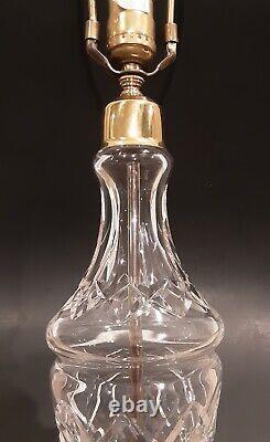 Vintage WATERFORD CRYSTAL Irish Cut Glass KILDARE Brass 28 Electric Table Lamp