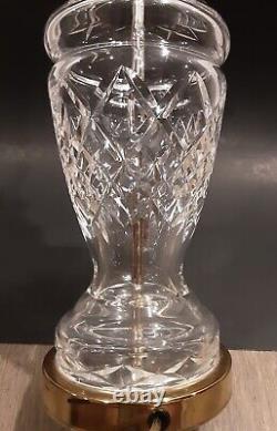 Vintage WATERFORD CRYSTAL Irish Cut Glass KILDARE Brass 28 Electric Table Lamp