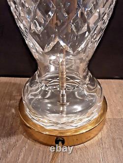 Vintage WATERFORD CRYSTAL Irish Cut Glass KILDARE Brass 28 Electric Table Lamp