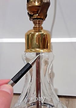 Vintage WATERFORD CRYSTAL Irish Cut Glass KILDARE Brass 28 Electric Table Lamp