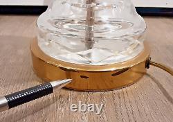 Vintage WATERFORD CRYSTAL Irish Cut Glass KILDARE Brass 28 Electric Table Lamp