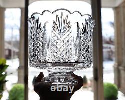 Vintage WATERFORD Crystal MASTER CUTTER 8 Scallop Pedestal Bowl Signed- RARE