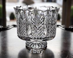 Vintage WATERFORD Crystal MASTER CUTTER 8 Scallop Pedestal Bowl Signed- RARE