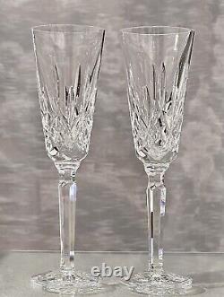 Vintage Waterford Crystal Lismore Champagne Flutes Ireland Toasting Glasses 2