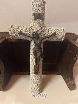 Vintage handmade beaded crucifix