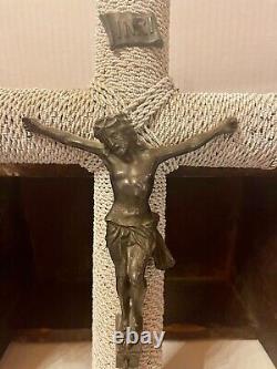 Vintage handmade beaded crucifix
