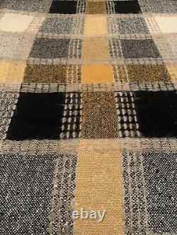 Vtg 80's Acova Handweavers Irish Wool Bedspread Blanket Cabin Plaid 103 x 63