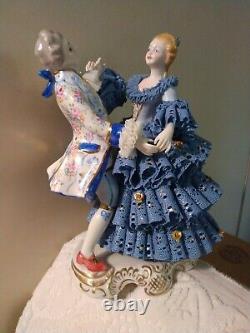 Vtg Volkstedt Irish Dresden Porcelain Figurine Ltd Ed Dancing in the Night M Col