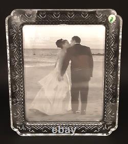 WATERFORD CRYSTAL Irish Glass BIG 8x10 HEIRLOOM HEARTS Wedding Picture Frame