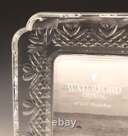 WATERFORD CRYSTAL Irish Glass BIG 8x10 HEIRLOOM HEARTS Wedding Picture Frame