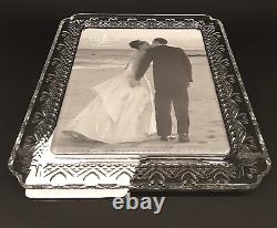 WATERFORD CRYSTAL Irish Glass BIG 8x10 HEIRLOOM HEARTS Wedding Picture Frame