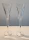 Waterford Crystal John Rocha Champagne Glasses Flutes Pair Incline Geo Print