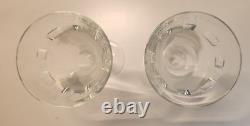 WATERFORD CRYSTAL John Rocha Champagne Glasses Flutes Pair Incline Geo Print