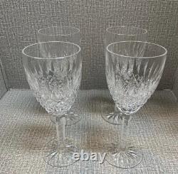 WATERFORD Crystal Glass CASTLEMAINE 9Cut Wine Water Goblet Set Signed Set Of 4