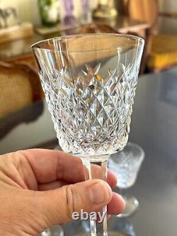 WATERFORD Crystal Ireland Alana Set of 4 Claret Wine Glasses Old Mark Retired