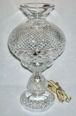 WATERFORD Elegant Cut Crystal 2-Pc ELECTRIC HURRICANE LAMP (Inishmaan) Ireland