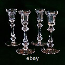 WATERFORD SINGLE CANDLE HOLDERS, Cut Lead Crystal, 8, Made in Ireland, 4PCS SET